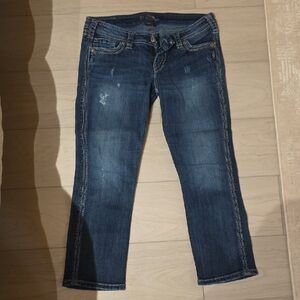 Twisted Dark Blue Ankle Jeans